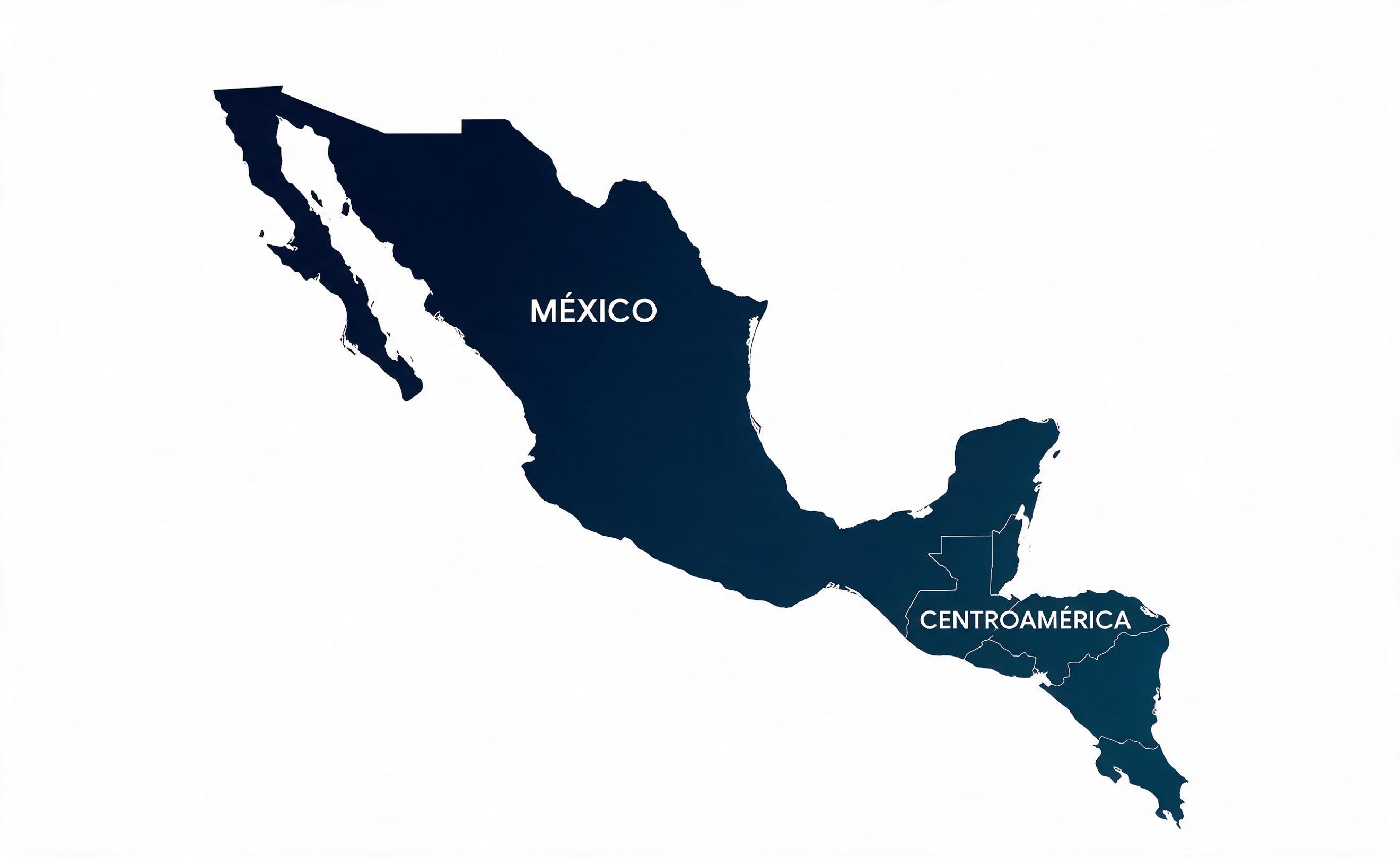 Mapa de México y Centroamérica